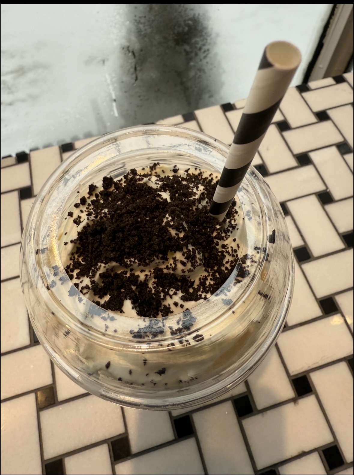 Alden's Oreo latte from above